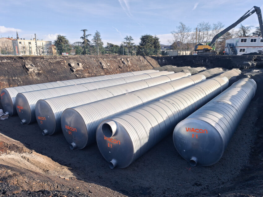 Watertight stormwater and fire water storage tank – Saint-Étienne, France