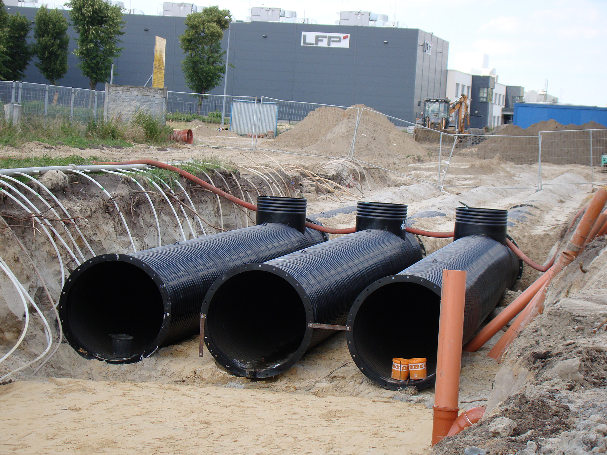 Large-capacity stormwater retention tank system – Leszno, Poland