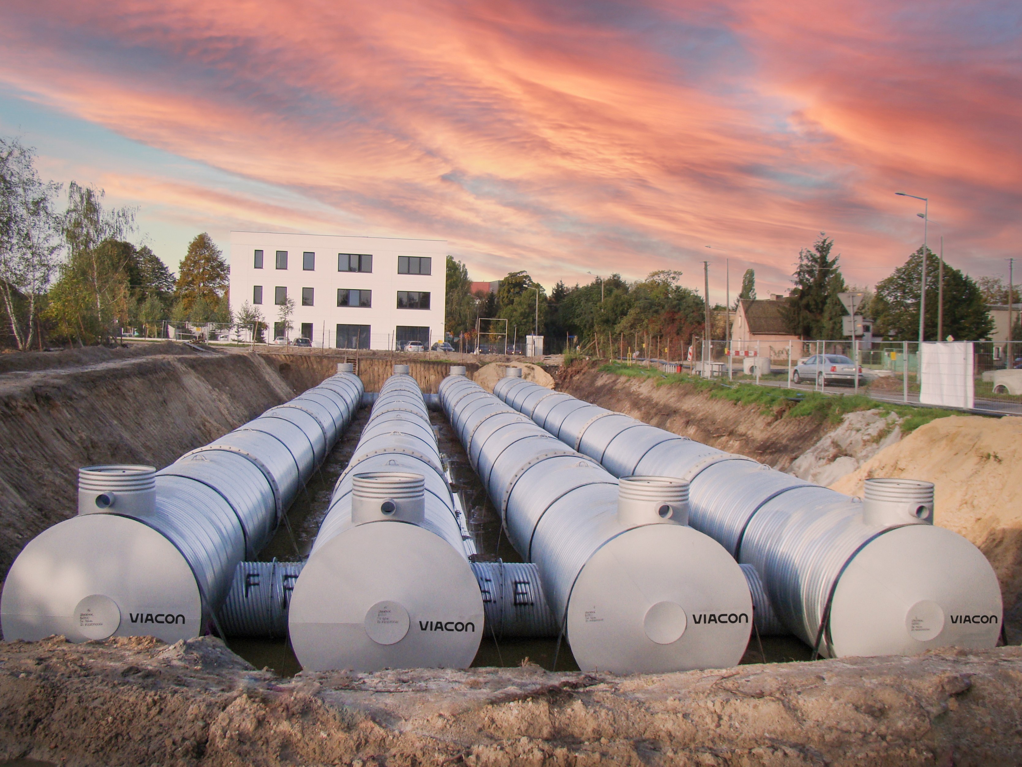 2,500mm HelCor retention tank system – Szybowników Street, Leszno, Poland